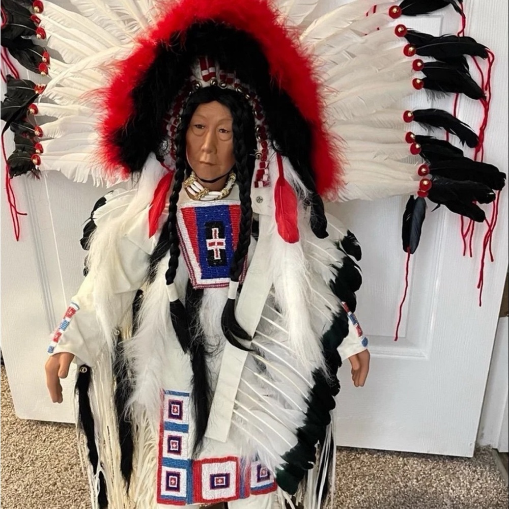 Native American Chief Style with Headdress stand included